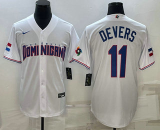 Men%27s Dominican Republic Baseball #11 Rafael Devers 2023 White World Baseball Classic Stitched Jerseys->2023 world baseball classic->MLB Jersey
